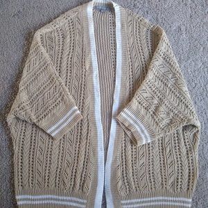 RETRO-ology Cardigan, Tan, Size M